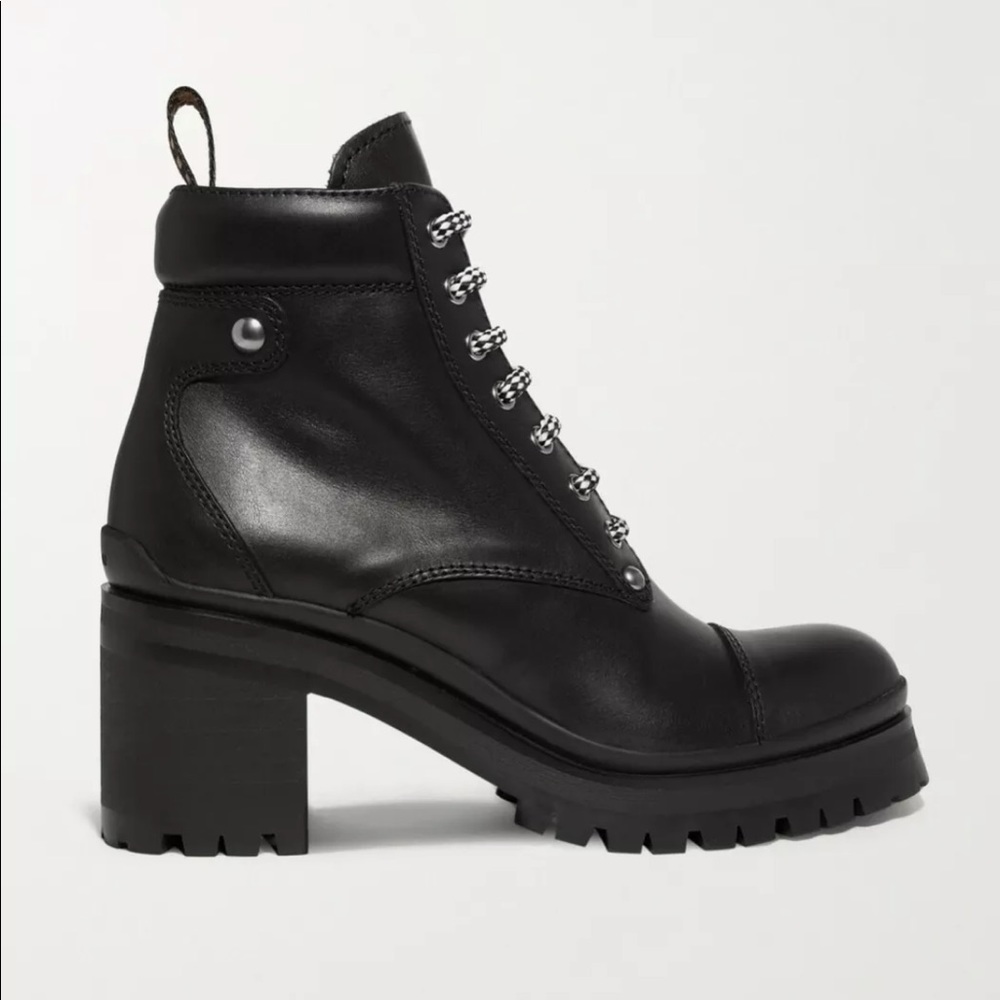 Miu Miu Leather Combat Lug and Platform Boots Size 38.5 - Picture 2 of 5